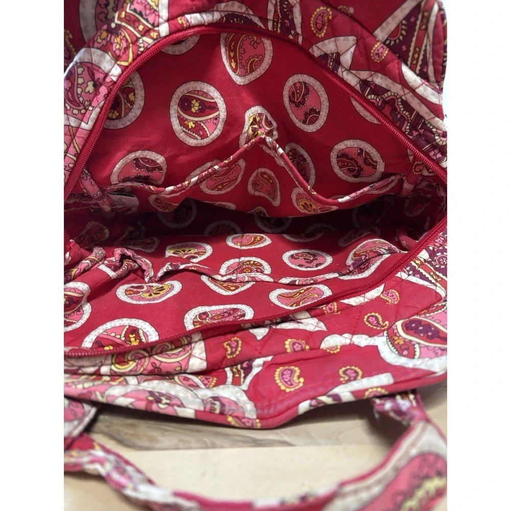 Vera Bradley Rosy Posies Pattern Pleat Tote Bag